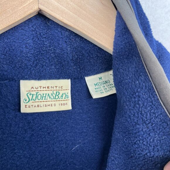 ST. JOHN'S BAY Vest Mens M LITTLE RIVER SC Fleece Full Zip Sleeveless Blue - Picture 10 of 13